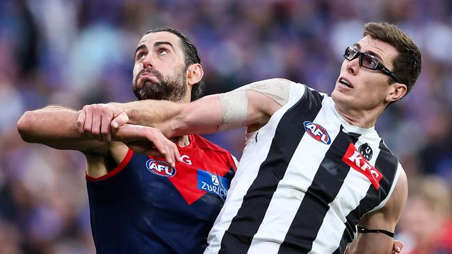 Brodie Grundy was booed by Magpies fans. (Photo by Dylan Burns/AFL Photos via Getty Images)