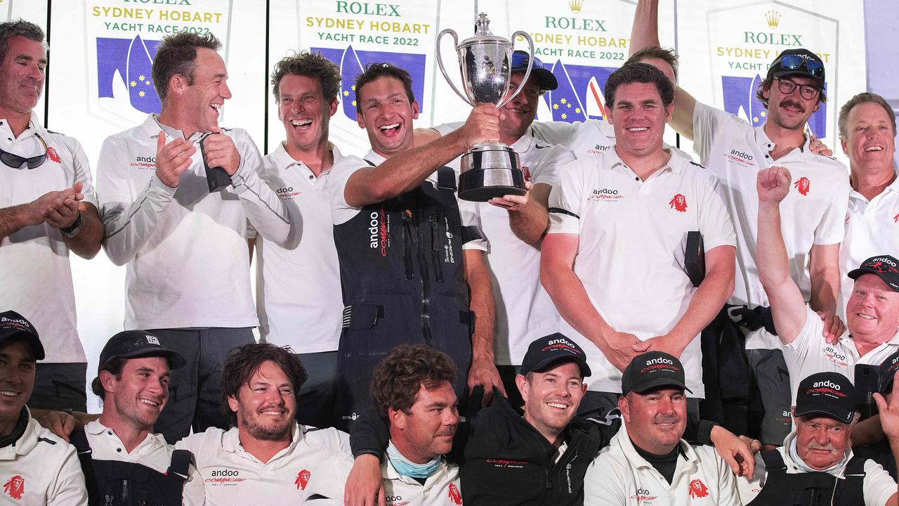 Andoo Comanche wins the Sydney to Hobart Yacht Race. Picture: Chris Kidd