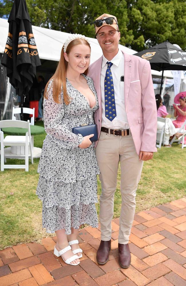 Maggie Brunner and Cooper Wockner at Weetwood race day, Clifford Park. Picture: Patrick Woods.