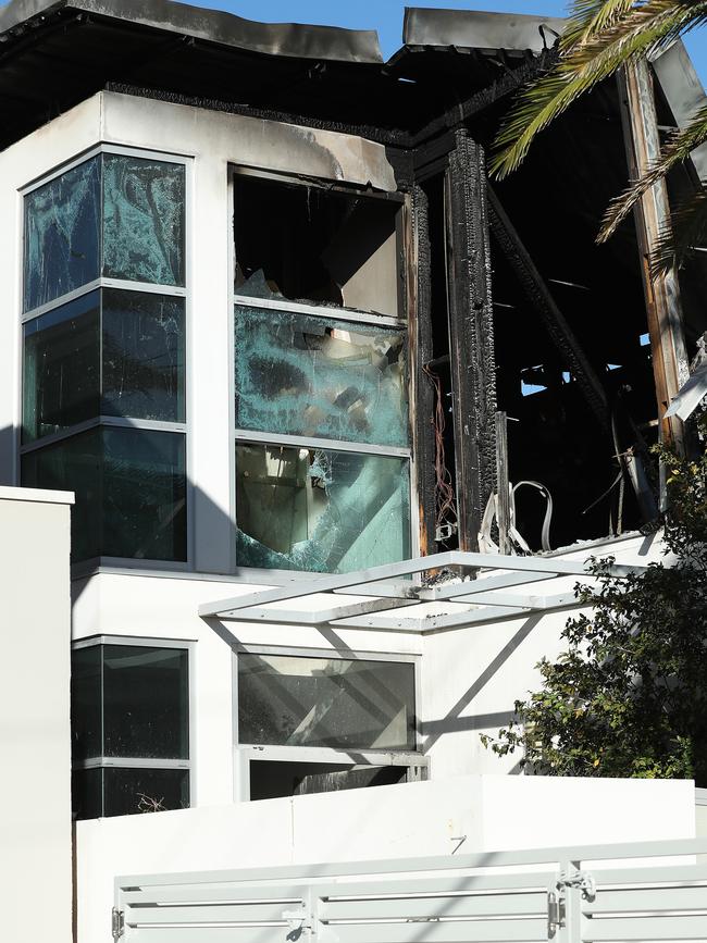 The fire spread across the top floor of the Bulimba home. Picture: Liam Kidston.