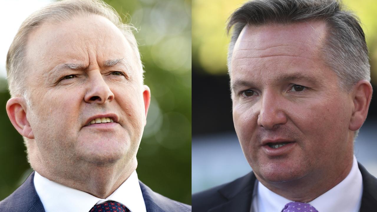 Anthony Albanese and Chris Bowen are frontrunners for the Labor leadership. Picture: Bianca De Marchi/Lukas Coch/AAP