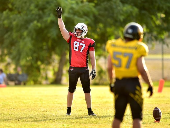 Tarryn Smith of the Townsville Cyclones prepares for kick-off. Picture: Alix Sweeney