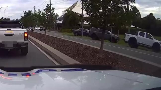 Alleged hoon caught on dashcam at Coomera