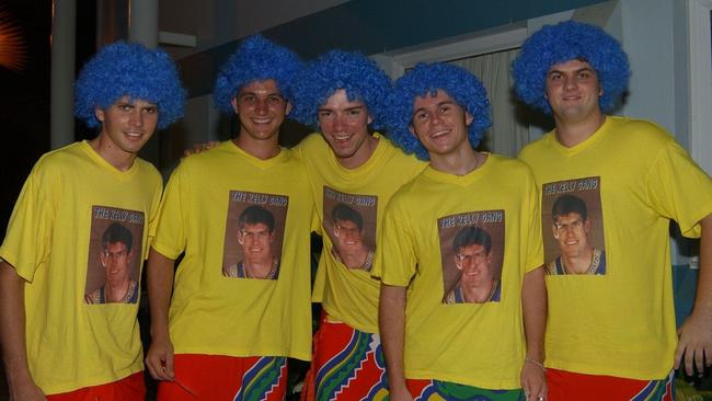Damien Carle, Marty Kelly, Andrew Kirky, Lachy Clair & Jason Williams at the Swamp for the Crocs V Bullets Basketball game Picture: Bryan Lynch gt286011