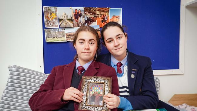 Thalia and Tabitha Cross at Scots School Albury. Picture: Simon Dallinger