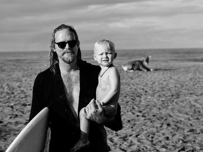 Hotelier George Gorrow with his son. Picture: Hans Van Brakel