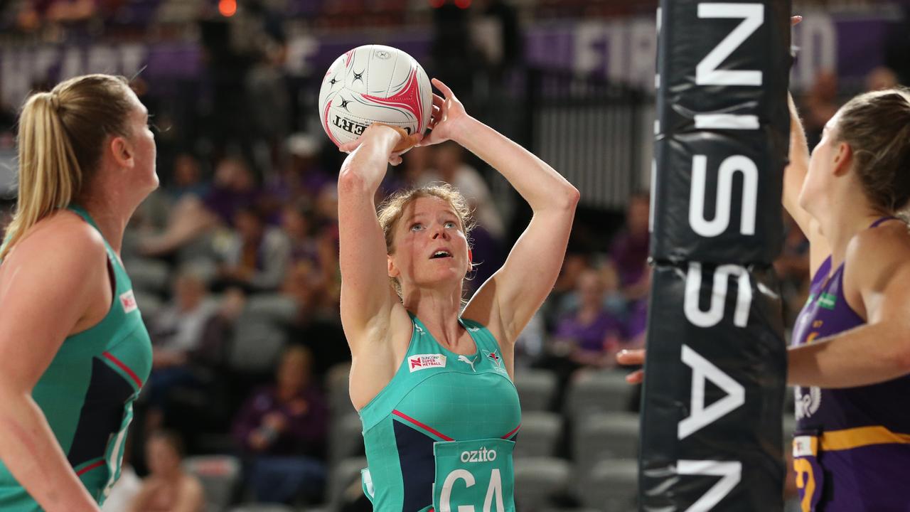 Tegan Philip of the Vixens lines up a shot Picture: Chris Hyde/Getty Images