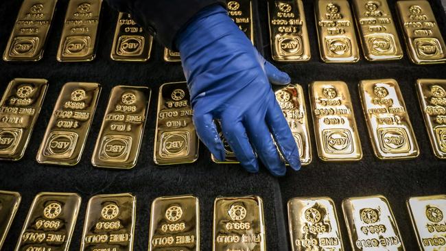 Fears about inflation and the disruption caused by Donald Trump’s global trade war have sent gold to record highs. Picture: Bloomberg