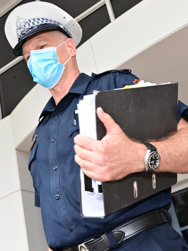 Senior Sergeant Andrew Barram outside court. Picture: Julianne Osborne