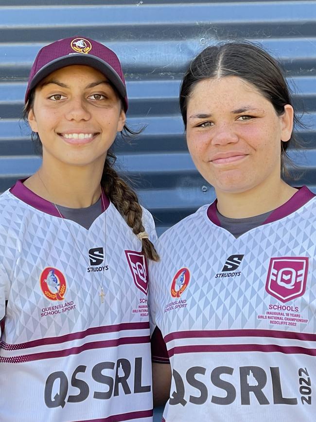 Marsden SHS's Montaya Hudson and Aerielle Hobbler from Mareeba.