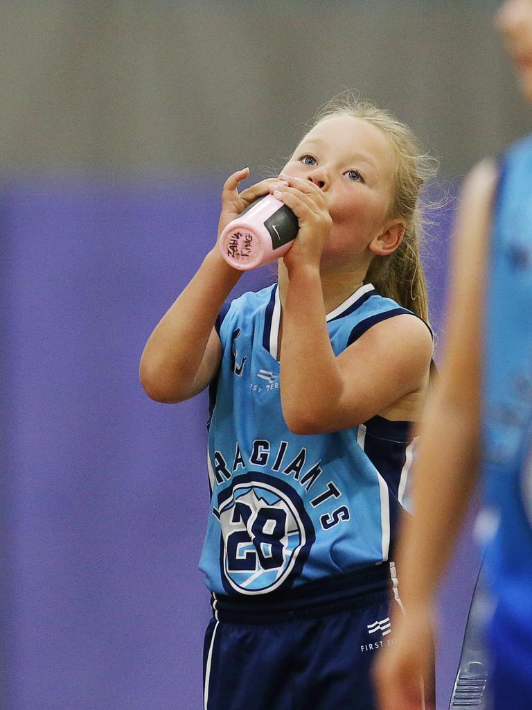 Geelong Wildcats v Lara Giants. Under 10s junior basketball at Geelong Arena courts on Saturday morning. Picture: Alan Barber