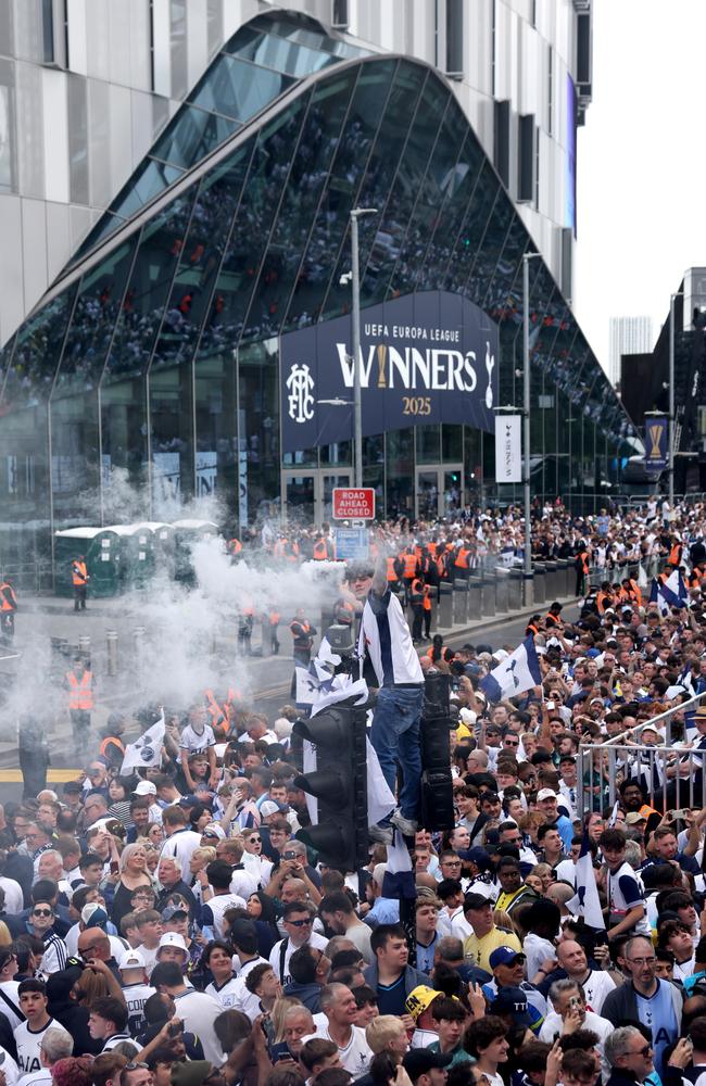 An estimated 150,000 Tottenham fans turned out to greet their heroes. Picture: Getty