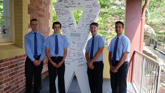 Finn Warren, Sean Kearns, Joshua Nathan and Mark Andre show their support.