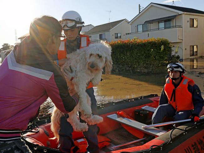 At least 23 people were killed by powerful Typhoon Hagibis, after the ferocious storm slammed into Japan, unleashing unprecedented rain and catastrophic flooding. Picture: AFP