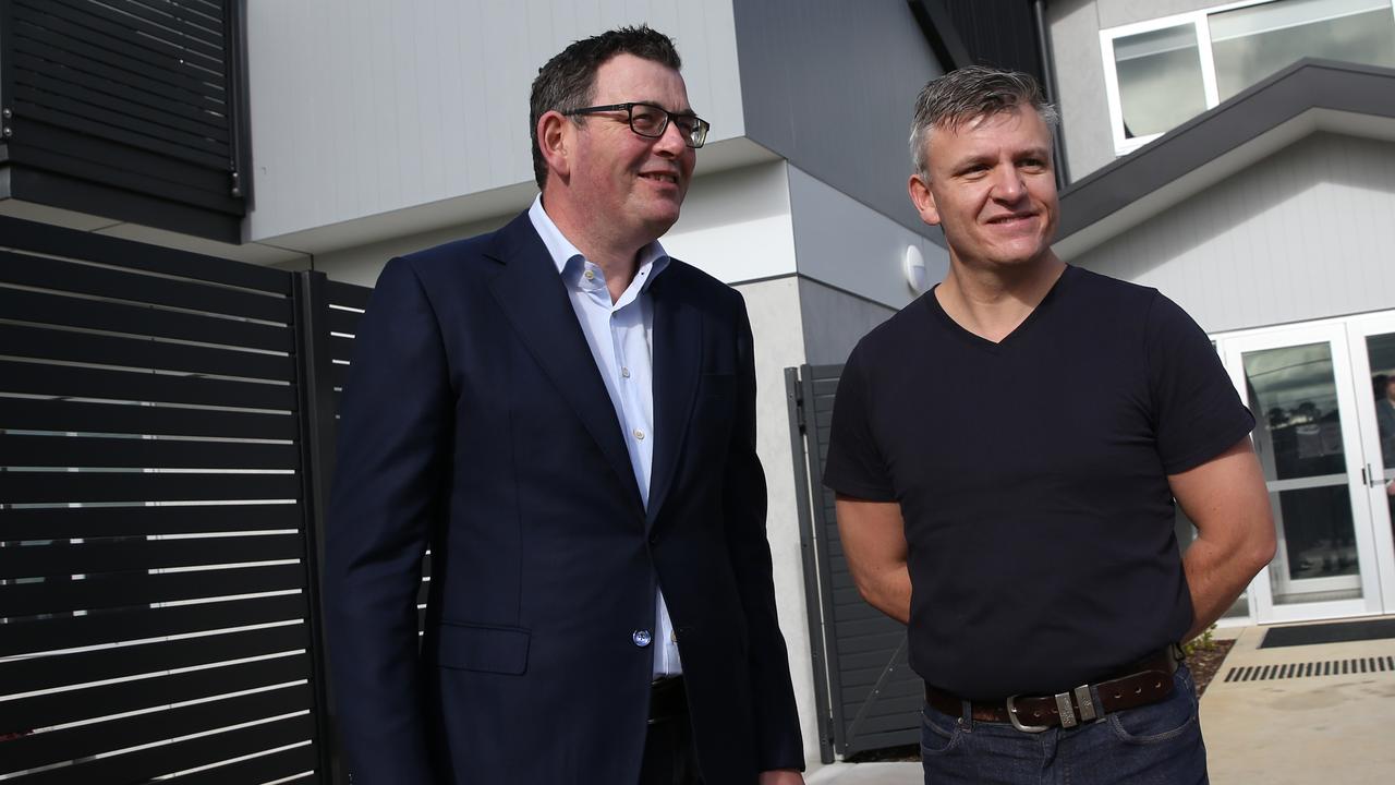 Former Victorian premier Daniel Andrews with South Barwon MP Darren Cheeseman. Picture: Alan Barber.