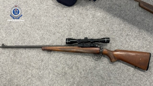 Police say they found four guns on the property. Picture: NSW Police