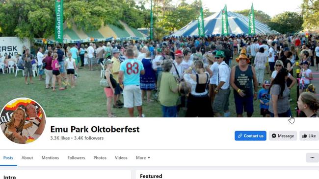 The Emu Park Oktoberfest Facebook Page which highlighted Mayor Karen Williams as a headline yodelling act.