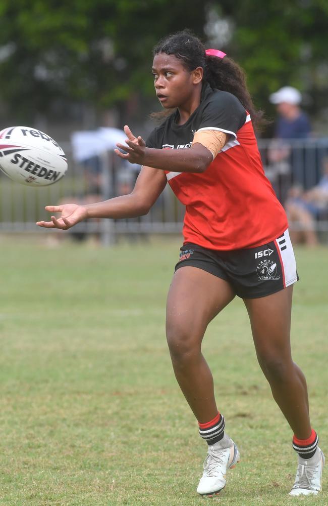 Kirwan State High School hosts St Patrick's College, Mackay, in round 1 of the 2025 Aaron Payne Cup. Tah’Lucy Querro. Picture: Evan Morgan