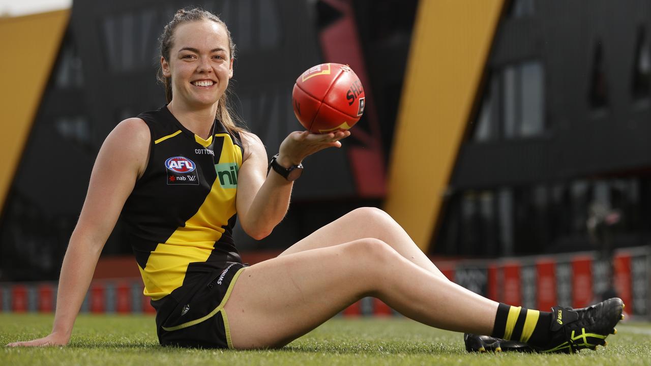 Hannah Burchell is a paramedic turn footballer, who is juggling her professional career and an AFLW career. Picture: Alex Coppel