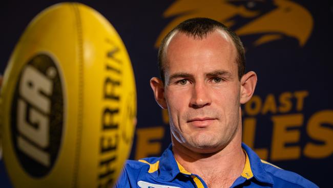 West Coast captain Shannon Hurn is in career-best form, averaging 117 points per game. Picture: AAP Image/Richard Wainwright.