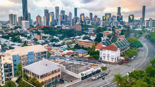 Grangehill (at the front, left of image) has sweeping CBD views.