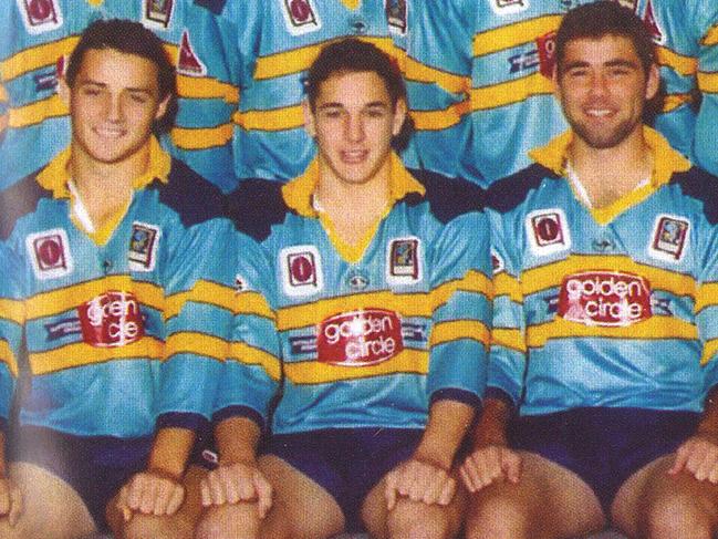 Cameron Smith, Cooper Cronk and Billy Slater in a team photo for the Norths Devils.