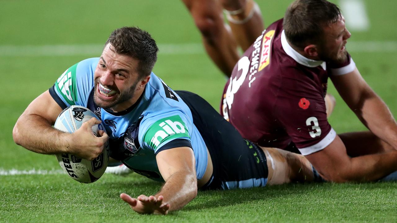 James Tedesco headlines a list of star Roosters who will be out for Origin. Picture: Cameron Spencer/Getty Images