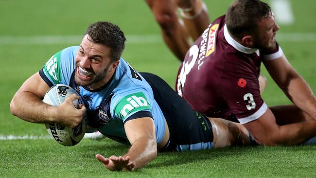 James Tedesco headlines a list of star Roosters who will be out for Origin. Picture: Cameron Spencer/Getty Images