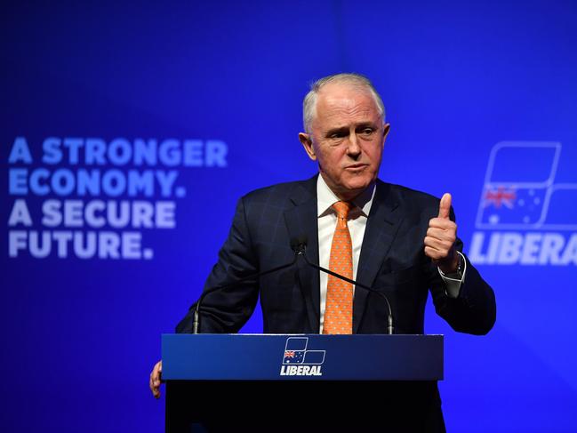 Australian Prime Minister Malcolm Turnbull speaks at the 60th Federal Council of the Liberal Party. Picture: AAP