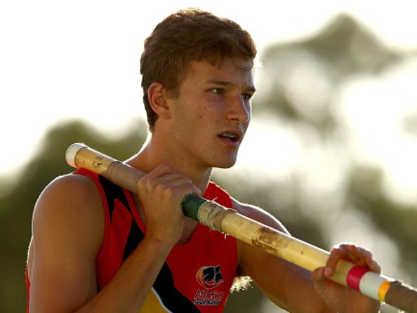 PERTH, AUSTRALIA - FEBRUARY 14: Kurtis Marschall of South Australia competes in the Men's Pole Vault during the Perth Track Classic on February 14, 2015 in Perth, Australia. (Photo by Paul Kane/Getty Images)