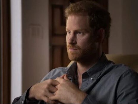 Prince Harry speaks to Oprah Winfrey in a new docuseries on mental health. Picture: Apple