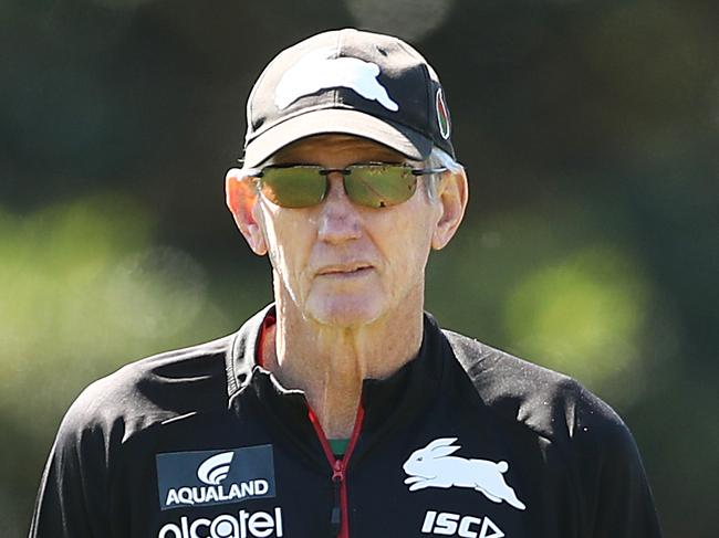 SYDNEY, AUSTRALIA - SEPTEMBER 24: Rabbitohs coach Wayne Bennett looks on during a South Sydney Rabbitohs NRL training session at Redfern Oval on September 24, 2019 in Sydney, Australia. (Photo by Mark Metcalfe/Getty Images)