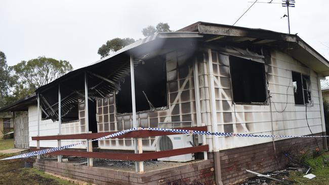 A devastating house fire has gutted a house on Quinn Street, Warwick overnight, with the cause of the destructive blaze still under investigation by authorities. Picture: Jessica Paul / Warwick Daily News