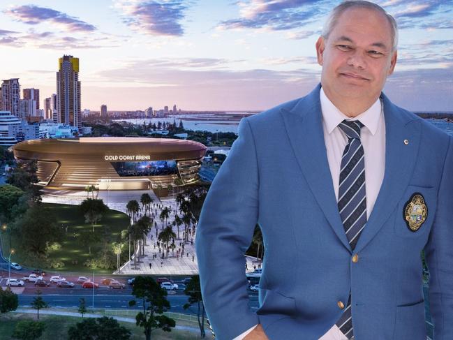 Artist impression of the proposed Gold Coast Arena boutique stadium at Carey Park, Southport. Picture: Supplied by Gold Coast City Council