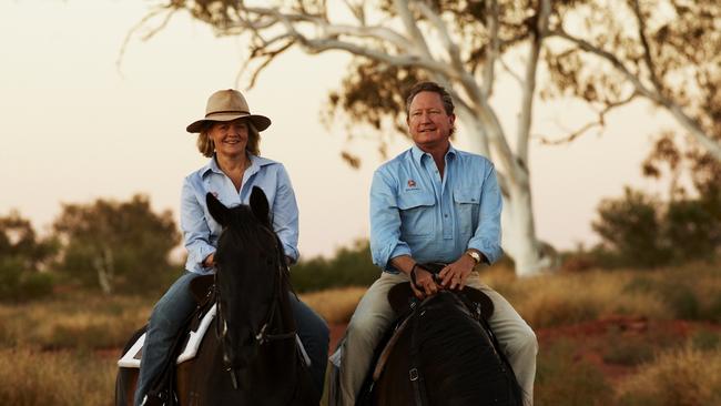 Andrew and Nicola Forrest at Minderoo. Picture: Supplied