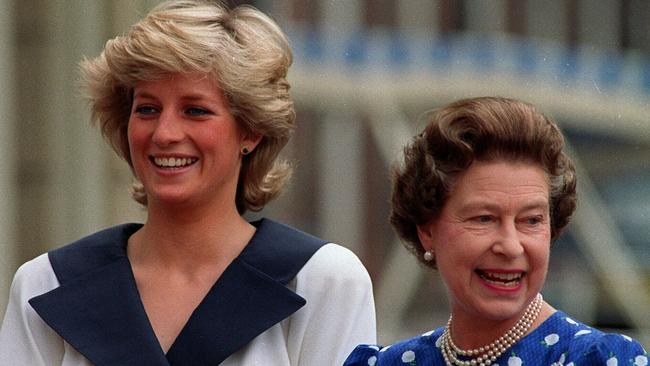 Diana, Princess of Wales with Queen Elizabeth in 1981.