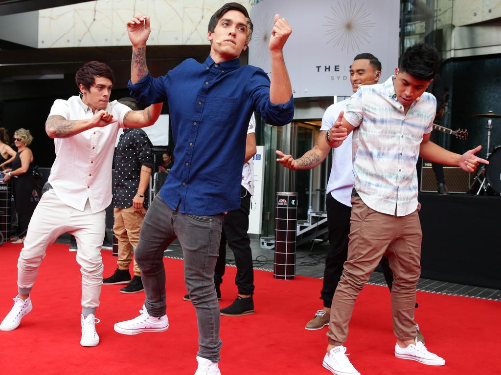 Justice Crew perform on red carpet at the ARIA Awards 2014 in Sydney, Australia. Picture Cameron Richardson.