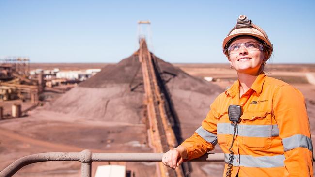 An OZ Minerals staff member at the Prominent Hill Mine in South Australia.