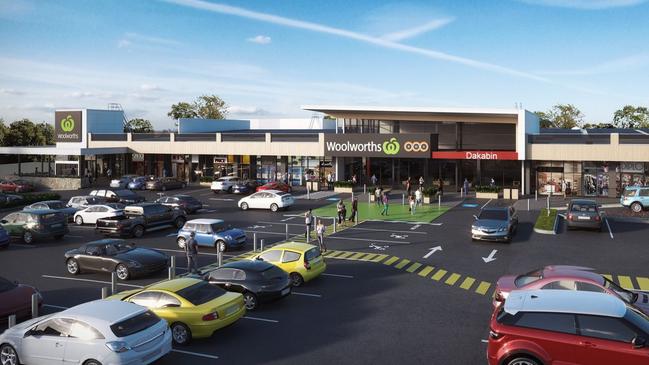 Artists impression of the new Woolworths shopping centre development at Dakabin.