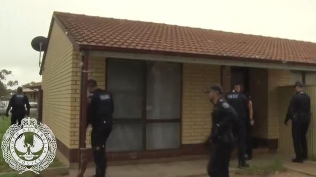 Police raid 28 properties across Adelaide, including jail cells, in relation to escalating bikie violence. Picture: South Australian Police