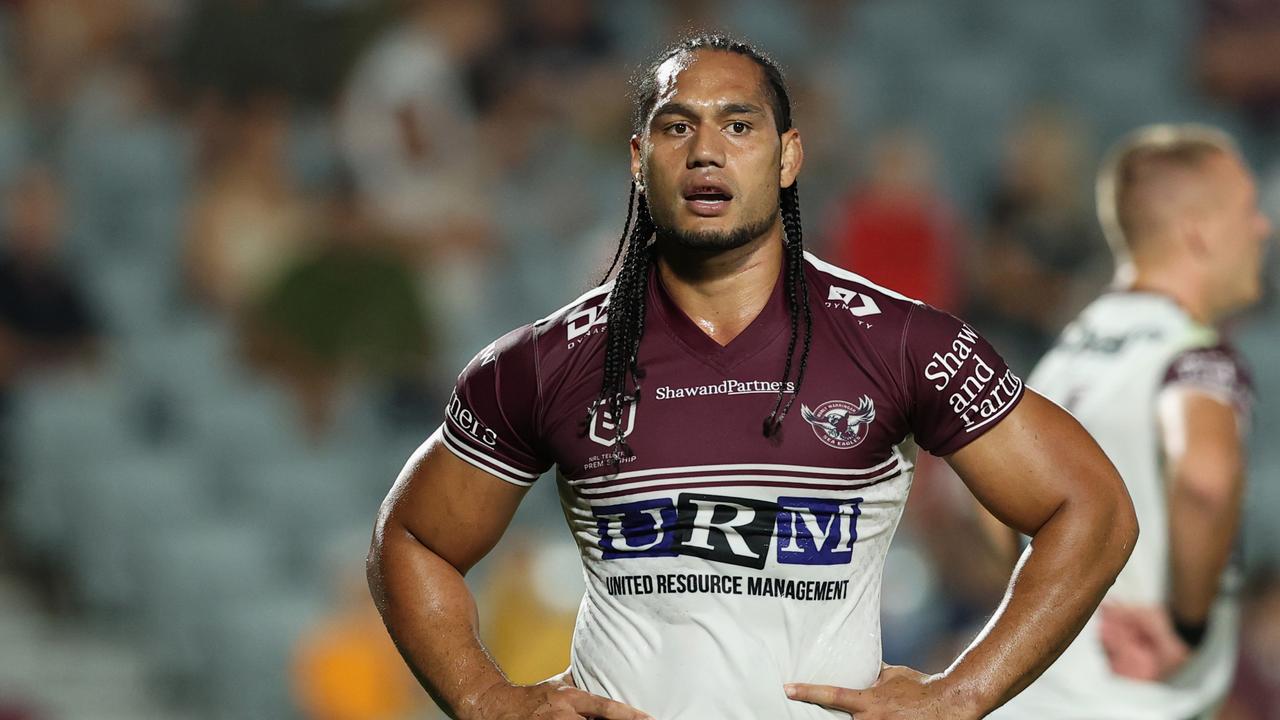 Steak, salt and water - the strict diet that has Manly enforcer Marty Taupau firing. Picture: Ashley Feder/Getty Images