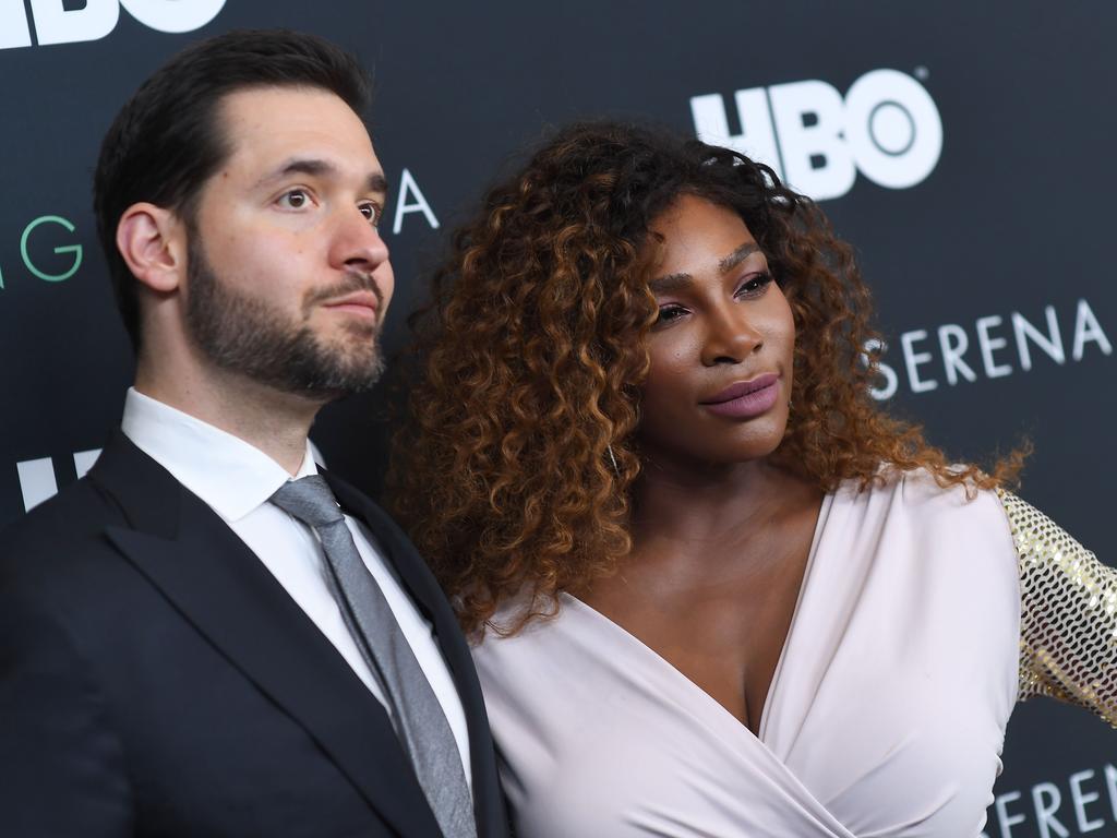 Serena Williams with husband Alexis Ohanian. Picture: AFP