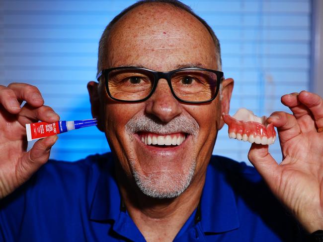 67 year old Ron Dyker who tried to superglue his tooth back in before heading out to dinner with friends. Photo Lachie Millard