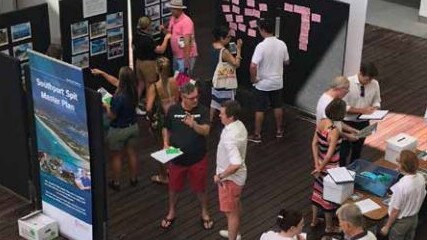 People attending The Spit master planning sessions on the Gold Coast.