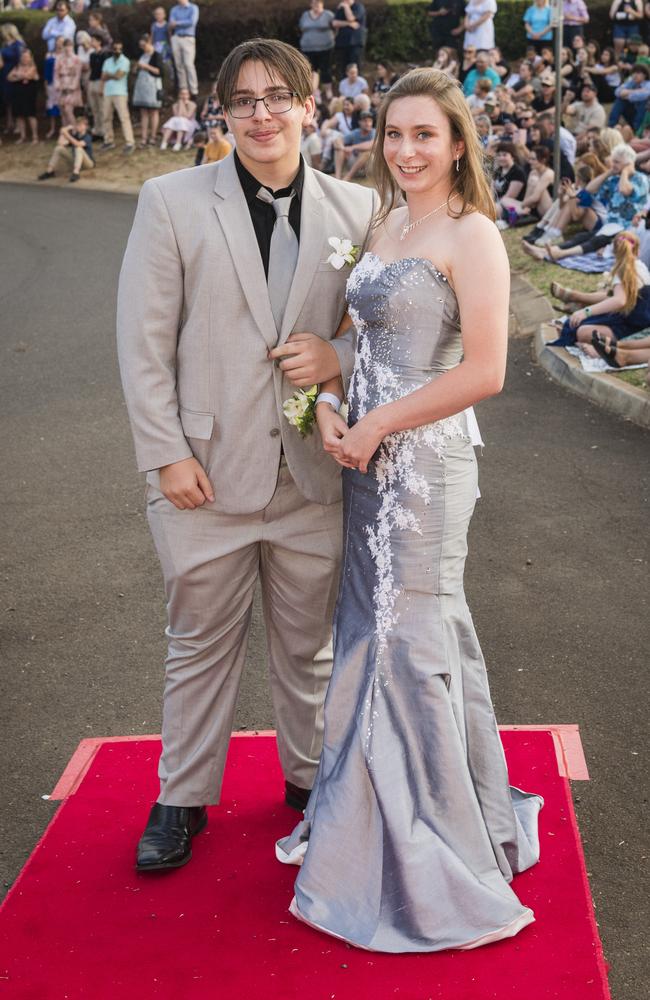 Liam Foyle and Aaliah Steinohrt at Harristown State High School formal at Highfields Cultural Centre, Friday, November 17, 2023. Picture: Kevin Farmer