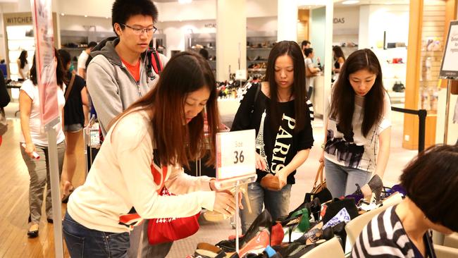 Shoppers rush in for bargains at the Boxing Day sales at the David Jones