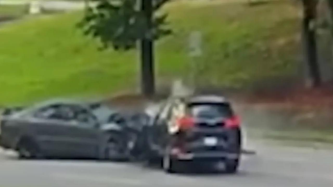 Moment husband allegedly tries to kill wife