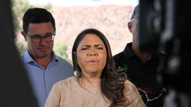 NT Senator and Shadow Minister for Indigenous Australians Jacinta Nampijinpa Price at Traeger Park Oval on March 18, 2025. Picture: Gera Kazakov