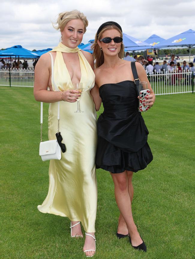 Tia Frith and Shenay McIntyre attend the Ballarat Cup. Picture: Brendan Beckett