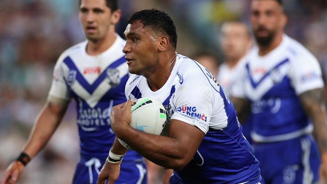 Tevita Pangai Jr is excited about Cameron Ciraldo’s arrival at the Bulldogs next season. Picture: Cameron Spencer/Getty Images